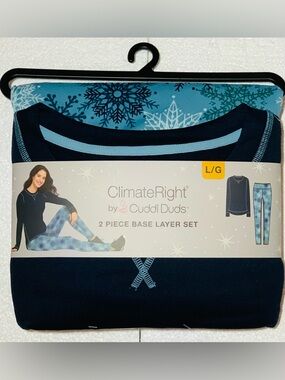 ClimateRight by Cuddl Duds Women's Top and Leggings Set, 2-Piece Large (14-16)
